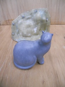 wax and mould of Cat by Virginia Day